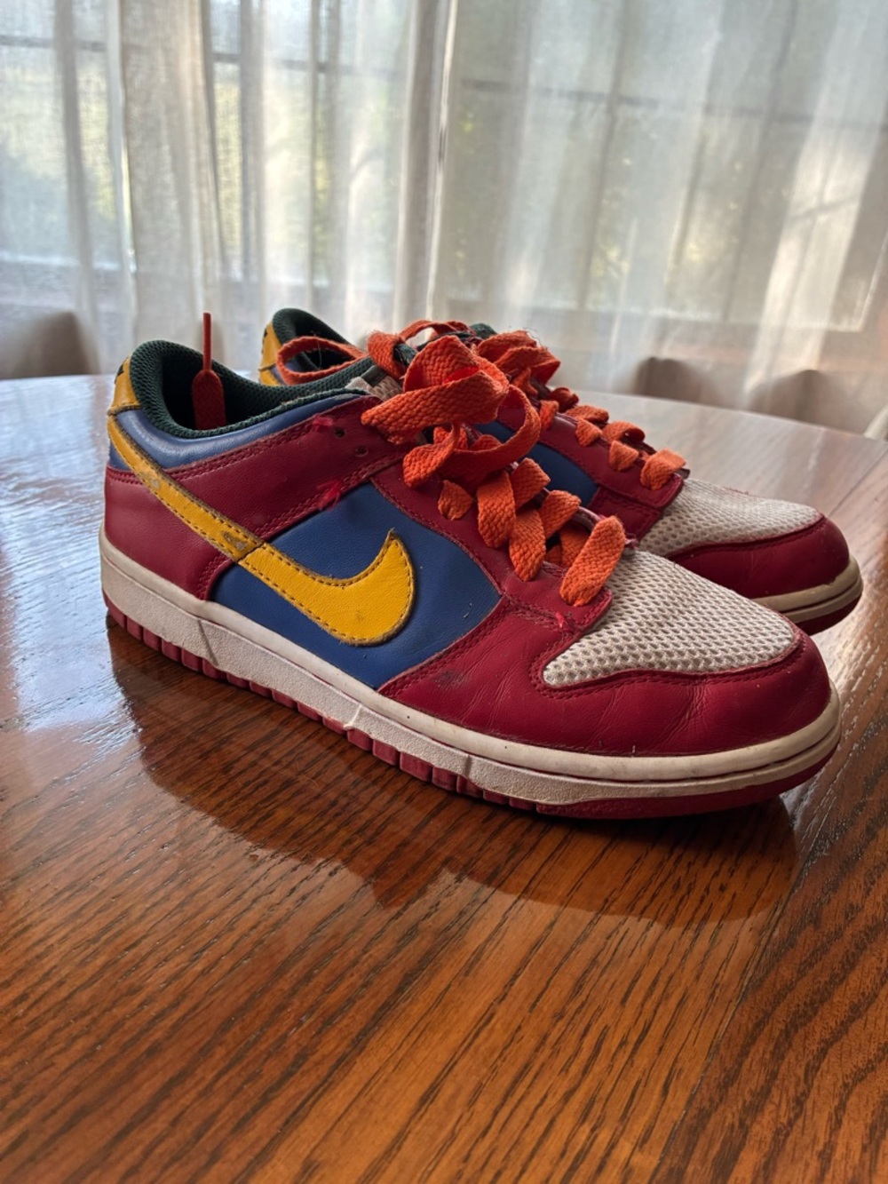 Nike iD Dunk Low Custom Sneakers Multicolor Red Blue Yellow Men’s 7.5 Women’s 9